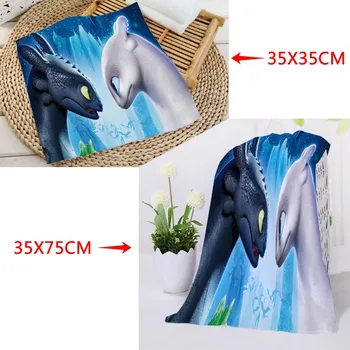 

How to Train Your Dragon Printed Towels Size 35x35cm 35x75cm Custom Square rectangle Towels Cotton Face Towel Fabric Custom logo