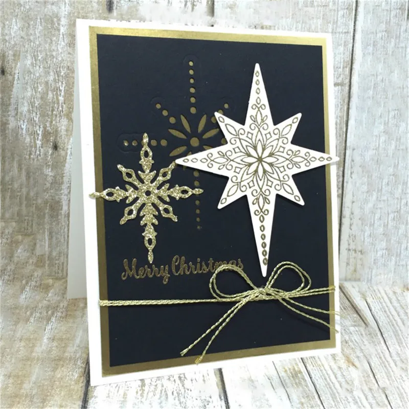 

YaMinSanNiO Christmas Clear Stamps and Dies for Scrapbooking Die Cut Card Making Christmas Star Alphabet Stencil Cutting Dies