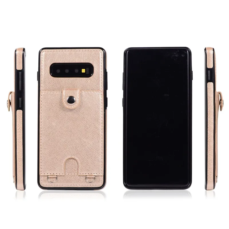 С ремешком из искусственной кожи чехол для samsung Galaxy Note 10 Plus 9 8 S8 S9 S10 Plus S10e S7 Edge отделения для карт ожерелье кошелек Чехол Сумка