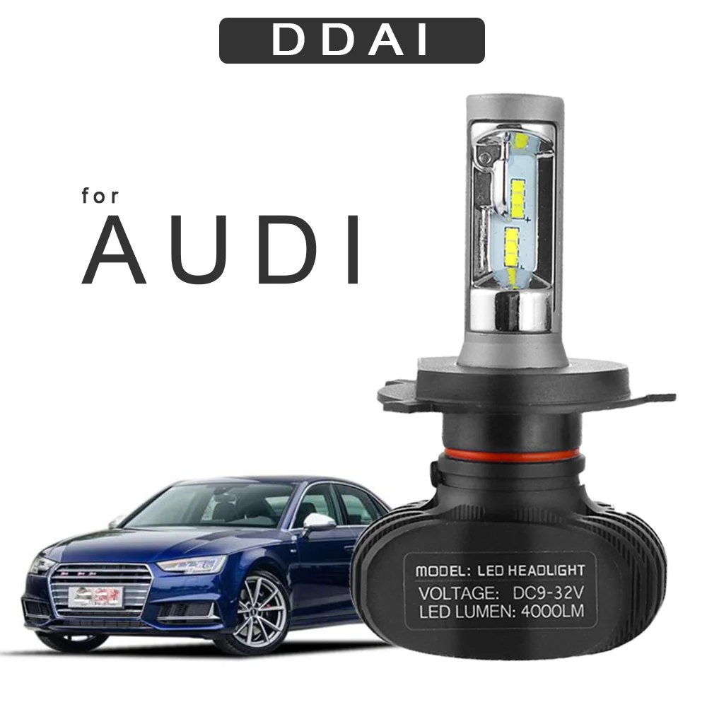 DDAI H4 для A1 A3 A5 A7 A8L Q3 Q5 Q7 супер яркие фары автомобиля H7 светодиодный Светодиодный 50W 12V 6000K для автомобилей автотовары
