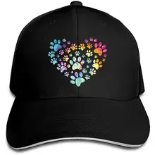 Классическая Бейсболка унисекс с собачьей лапой и сердечком