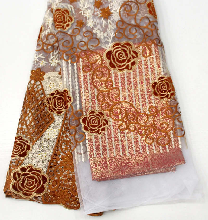 

Mesh Tulle African Lace Fabric 2020 Party Lace Fabric Cord Rose Design Stones Soft Material Wedding Fabrics