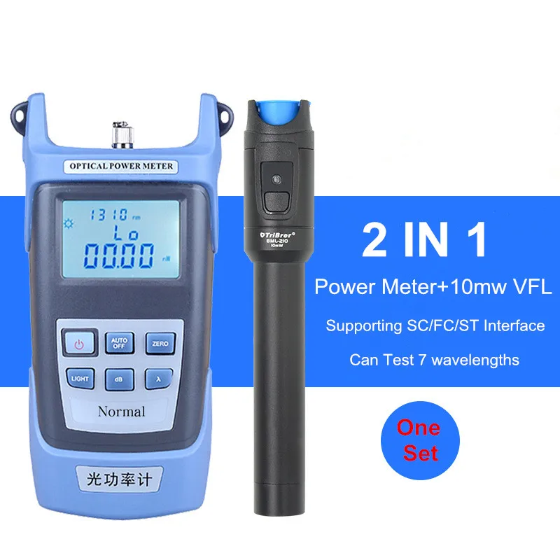 2 в 1 FTTH 850~ 1625 нм оптический измеритель мощности с трибратором 10 мВт VFL оптический тест ручка 10 км Визуальный дефектоскоп