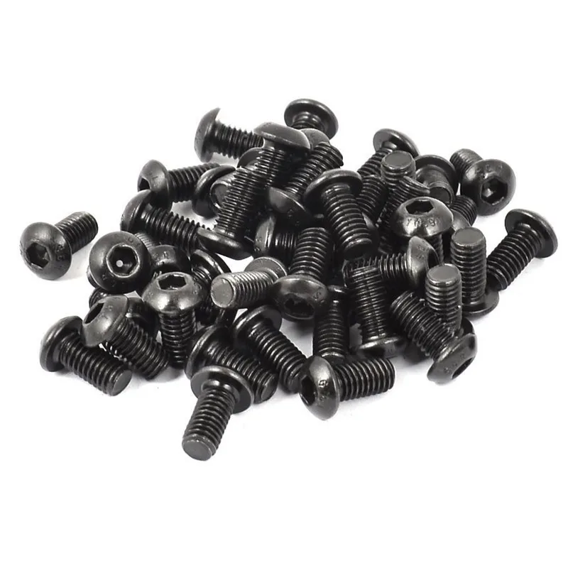 ABSF 50 шт. M6x12mm головка с шестигранной головкой болт Черный