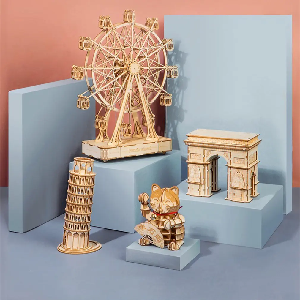 

Laser Creation Set Wooden Puzzle Three-Dimensional Puzzle 3D Three-Dimensional Puzzle Diy Model Diagram Handmade Toys