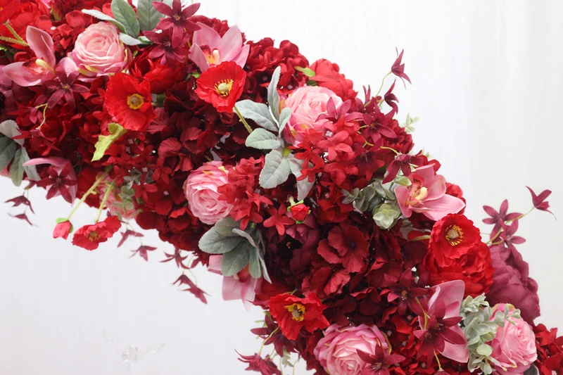 JAROWN Custom Wedding Color Artificial Rose Hydrangea Garland Set Wedding Background Decoration Flower Ball Arch Home Party Decor (15)