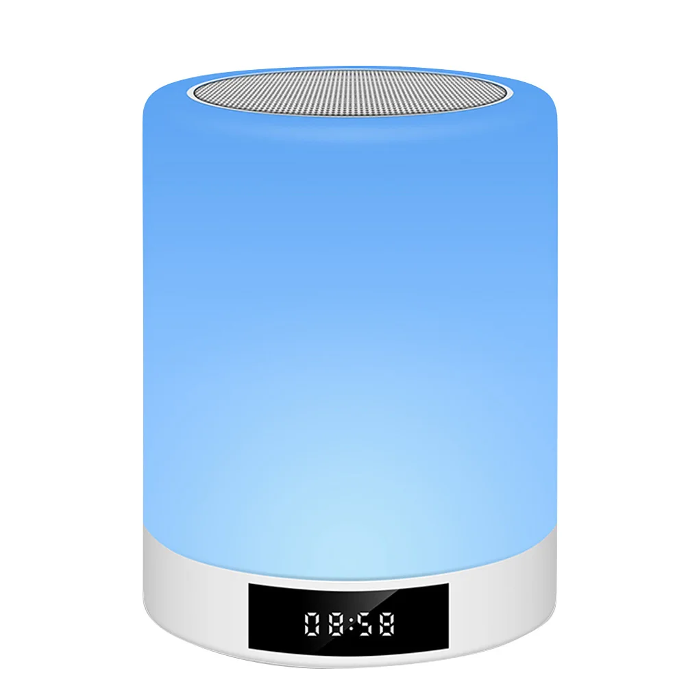 

Bluetooth Speaker LED Colorful Night Light Lamp Wireless Timing Alarm Clock Mini Timer Radio