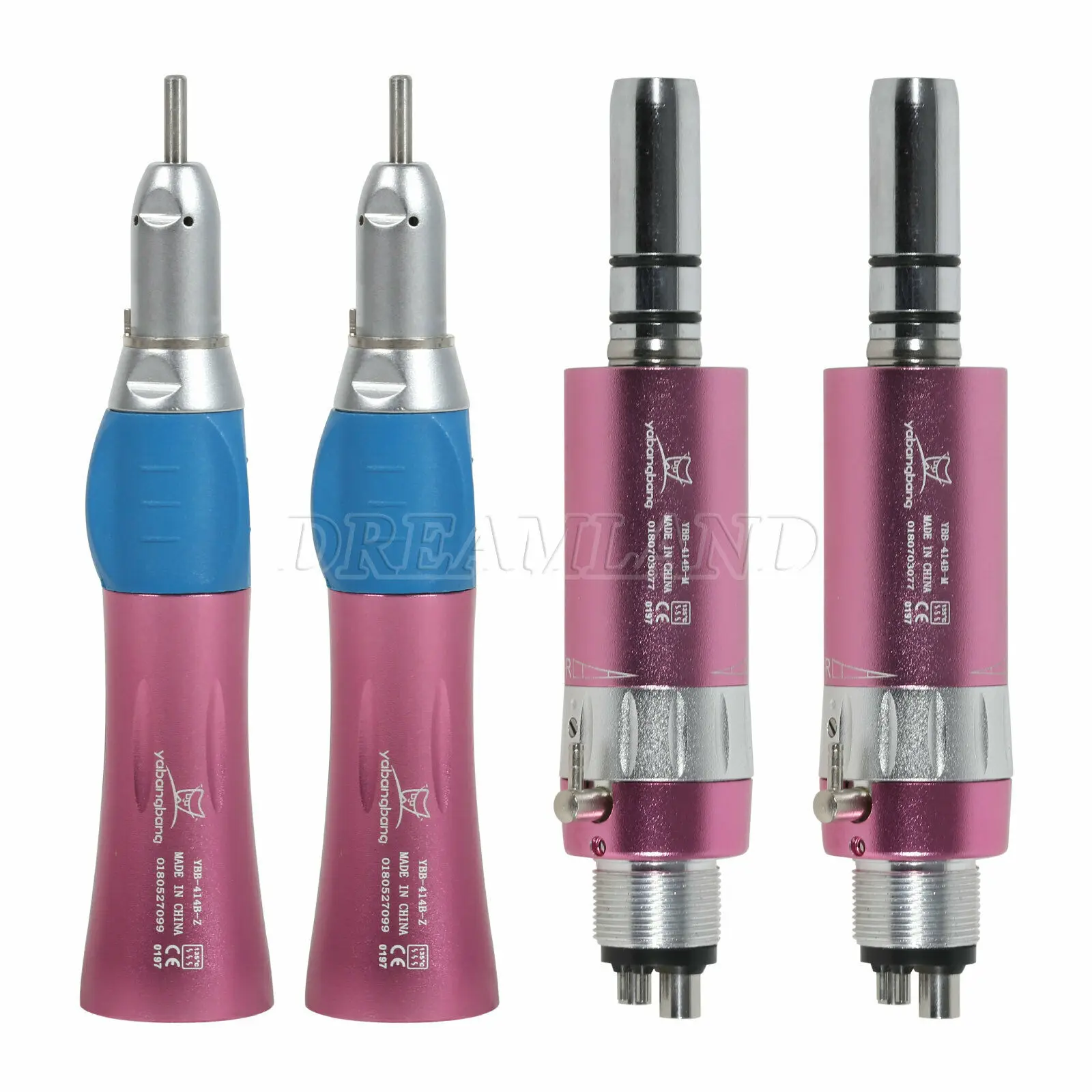 2 Dental Slow Straight Handpiece fit Prophy Angle +2 Air Motor E Type Pink F/NSKDental Drills