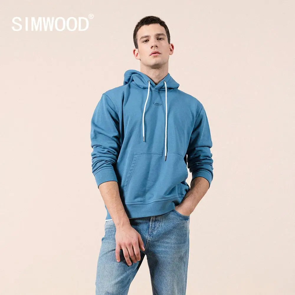 SIMWOOD 2020 Spring new hoodies men hooded logo print 100% cotton sweatshirt jogger tracksuits plus size brand clothing SJ12035 SIMWOOD 2020 Spring new hoodies men hooded logo print 100% cotton sweatshirt jogger tracksuits plus size brand clothing SJ12035