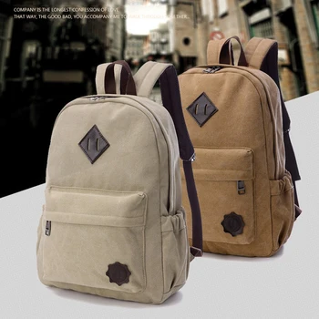 

1X Bag Canvas Laptop Shoulder Travel Camping Bag Men's Vintage Backpack Rucksack