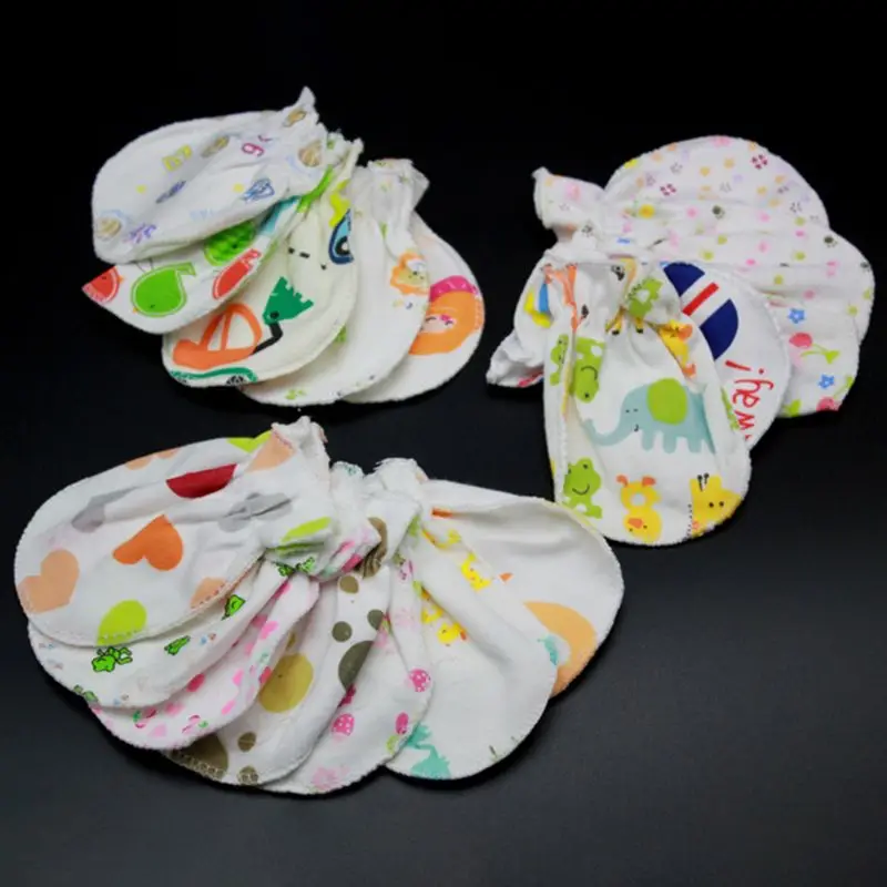 

KLV 10 Pairs/Lot Baby Anti Scratch Mittens Soft Cotton Infant Handguard Gloves Baby Care Accessories