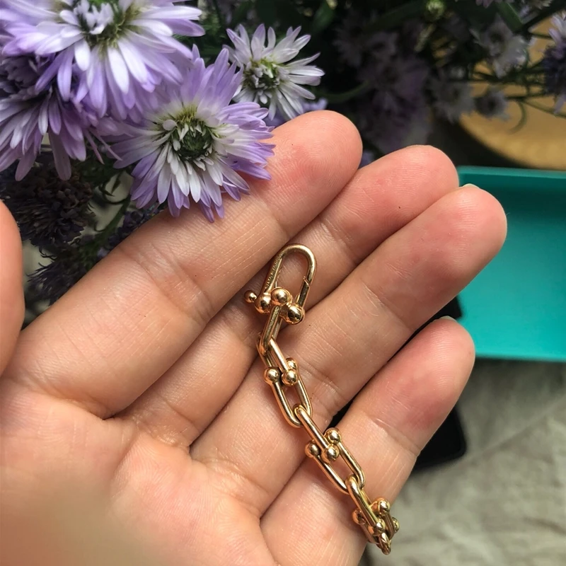 SHINETUNG, браслет из стерлингового серебра S925, розовое золото, u-образный замок, модный браслет для женщин с логотипом, хорошее модное ювелирное изделие