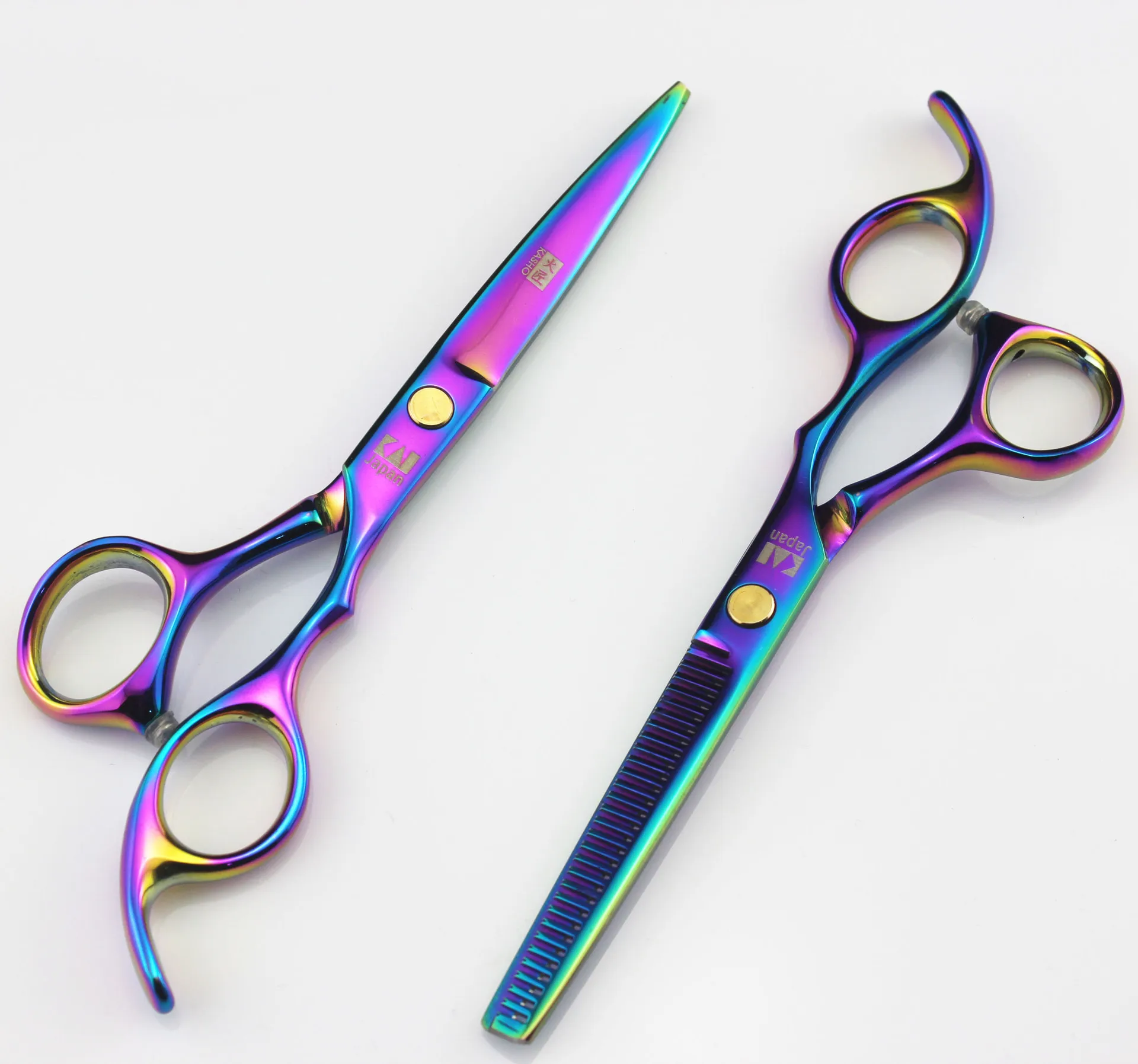 6.0-Inch Color Series Hairdressing Scissors Combination Manufacturers Direct Selling Customizable Logo Straight Snips Thinning S