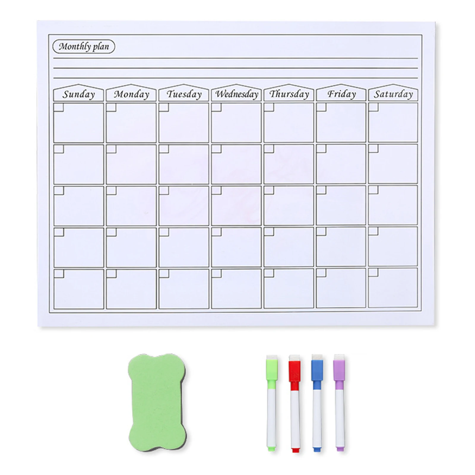 Home Plan Message Magnetic Whiteboard Fridge Magnet Stickers Dry Erase Planner White Board Refrigerator Sticker Kids Doodle