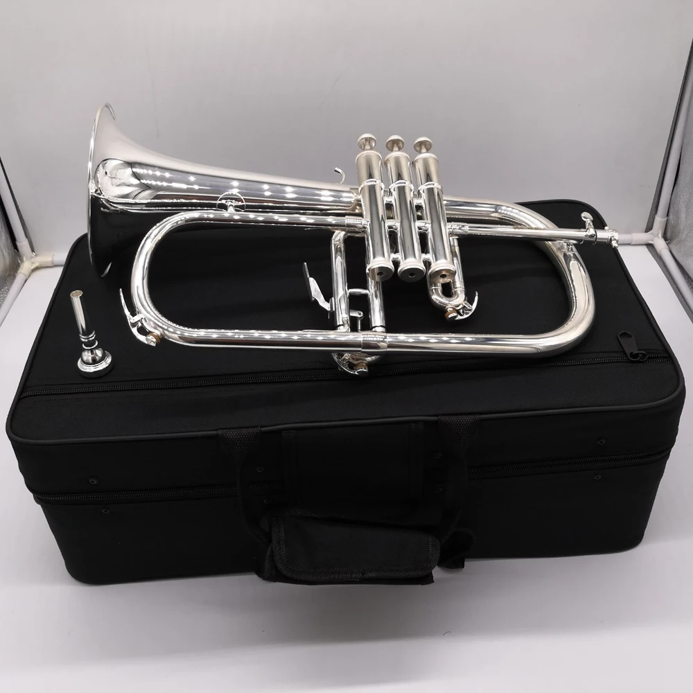 Музыка Fancier клуб профессиональный Япония flugelhorn 631GS посеребренный с чехол для профессиональных flugelhorn s Bb желтый Латунный Колокольчик