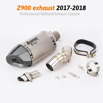 

Z900 Motorcycle Exhaust muffler with middle Pipe z900 Modified muffler Tube slip on exhaust pipe For Z900 exhaust 2017-2018