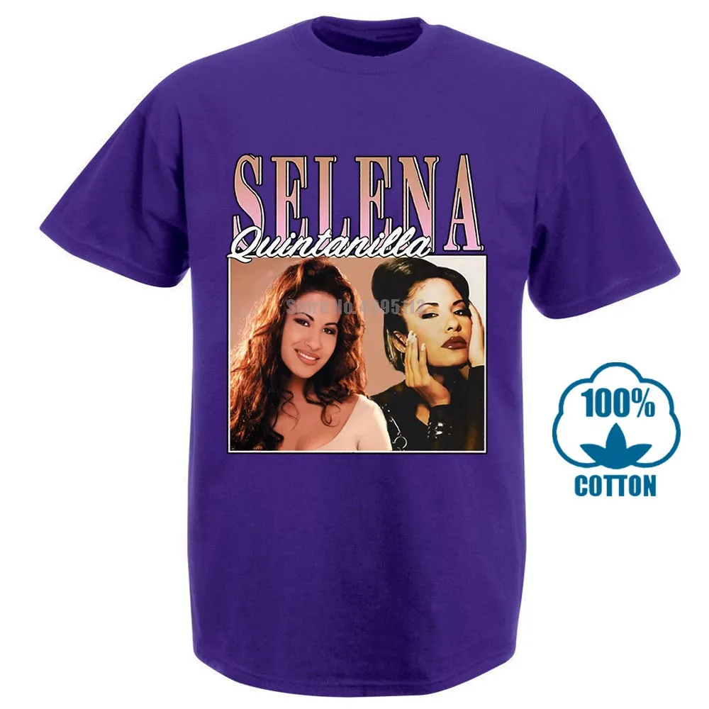 Фиолетовый Selena Quintanilla Винтаж 90S Футболка Черный Размер S 3Xl - Цвет: Фиолетовый
