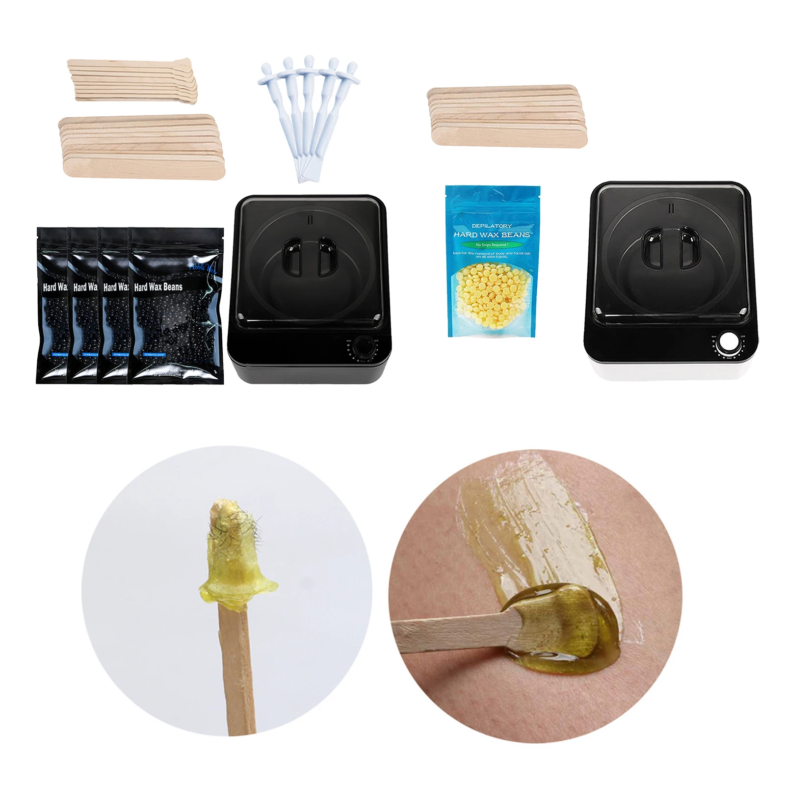 Waxing Kit, New Painless Wax Heater Warmer with Hard Wax Beans and Wax Applicator Sticks for Full Body Hair Removal Spa