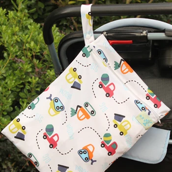 

Reusable Diaper Handbag Baby Stroller Waterproof Diaper Bags Cartoon Cars Print with Zipper