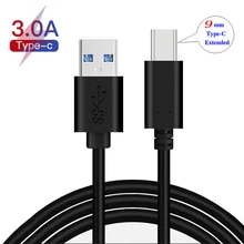 9 мм Длинный usb type-C Расширенный наконечник быстрое зарядное устройство 3A кабель для AGM A9, H1, X2 SE, X2, X3 для Blackview BV5500 Pro, BV5500 Pro, BV9800 Pro