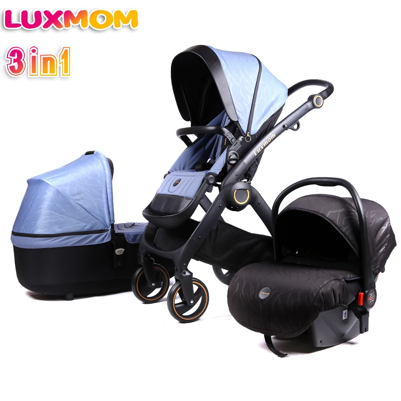 Luxmom детская коляска 3 в 1 2в1 складные большие колеса легко путешествовать полнофункциональное использование четыре сезона - Цвет: colour7