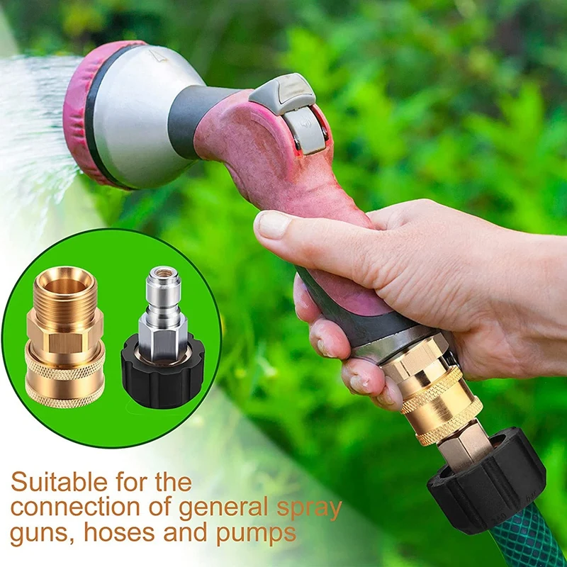 3 Pieces Pressure Washer Adapter Set 14 Mm 8 Inch Quick Hose Plug 休み