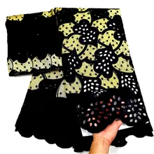 Африканское сухое кружево ткани высокого качества хлопок кружева швейцарская вуаль кружева в швейцарской ткани ткань из Дубая Африканское парчовое ткань 5+ 2 ярдов