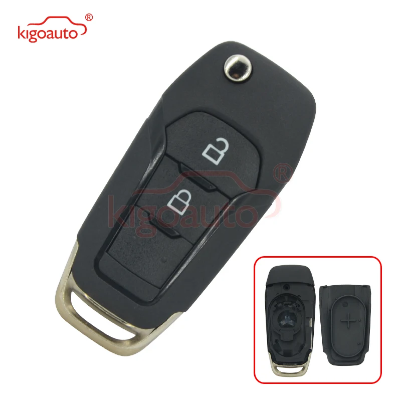 

Kigoauto Replacement 2 button flip key case HU101 uncut blade for Ford Ranger T6 remote fob 2015 2016 2017 2018