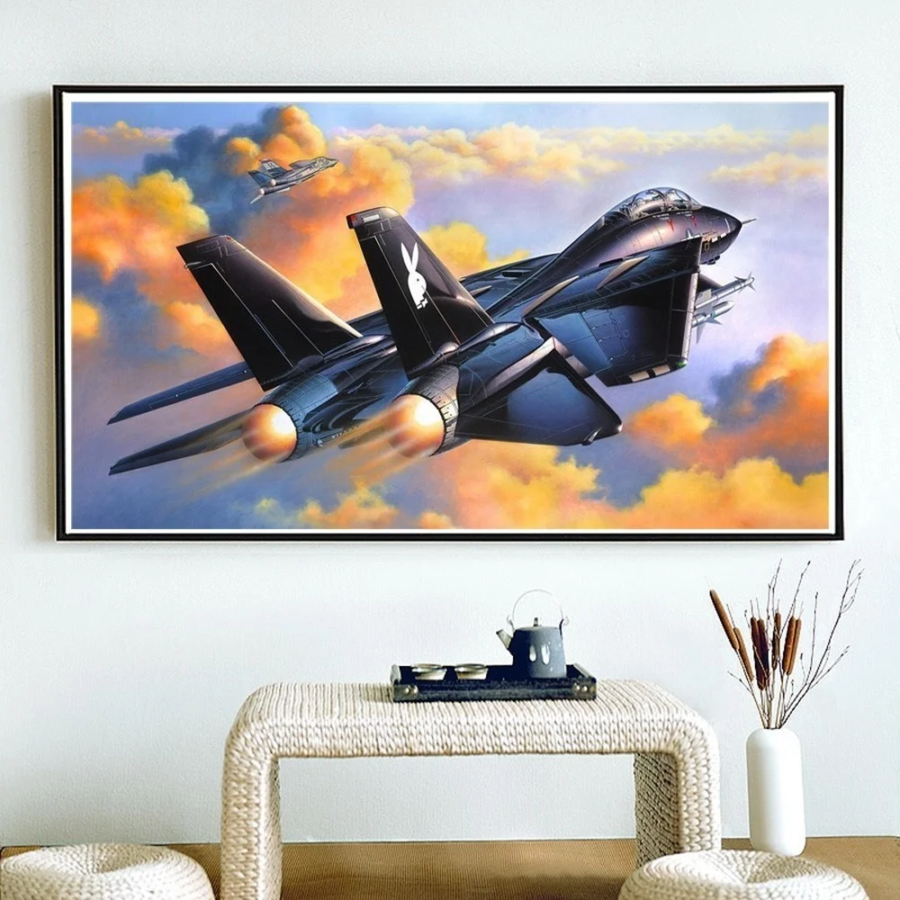 5D Diamond Painting Full Drill Aircraft Diamond Embroidery Tank Rhinestone Mosaic Cross Stitch Cartoon Craft Kits