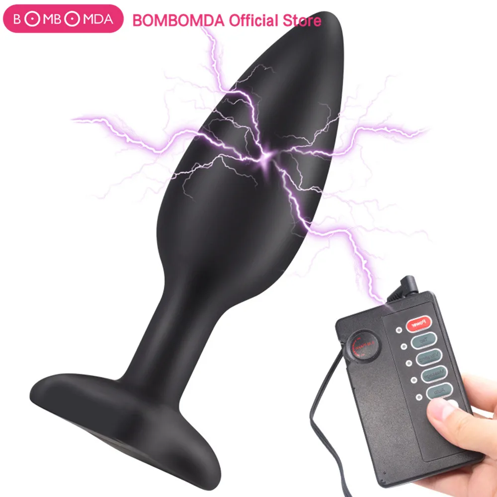 Shock Buttplug Elettrico Bum Shock Vibratore per uomo Plug anale Dilatatore dell'ano Massaggiatore della prostata Enorme DILD anale_voghion.com