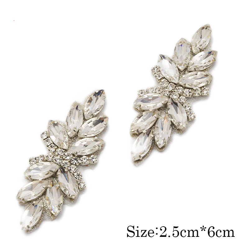 

Rhinestone Applique Motif for Wedding Dresses Crystal Applique Patches Handmade Bridal Belts DIY Sewing Shoes Accessory