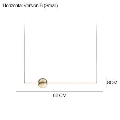 Horizontal B-Small Минималистичный светодиодный подвесной светильник, горизонтальная версия, подвесные светильники, металлический светящийся шар для бара, кафе, чайного магазина, инженерная лестница - Цвет корпуса: Horizontal B-Small
