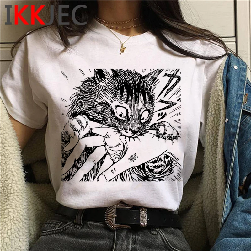 manga junji ito t-shirt men aesthetic 2021 white t shirt clothes top tees harajuku streetwear