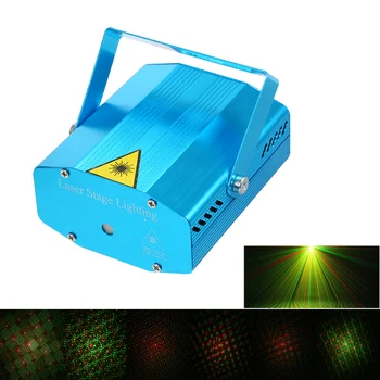 

Mini LED Laser Projector Red Green Stage Light Effect Voice Activated Control DJ Disco Party Light Adjustment with Tripod