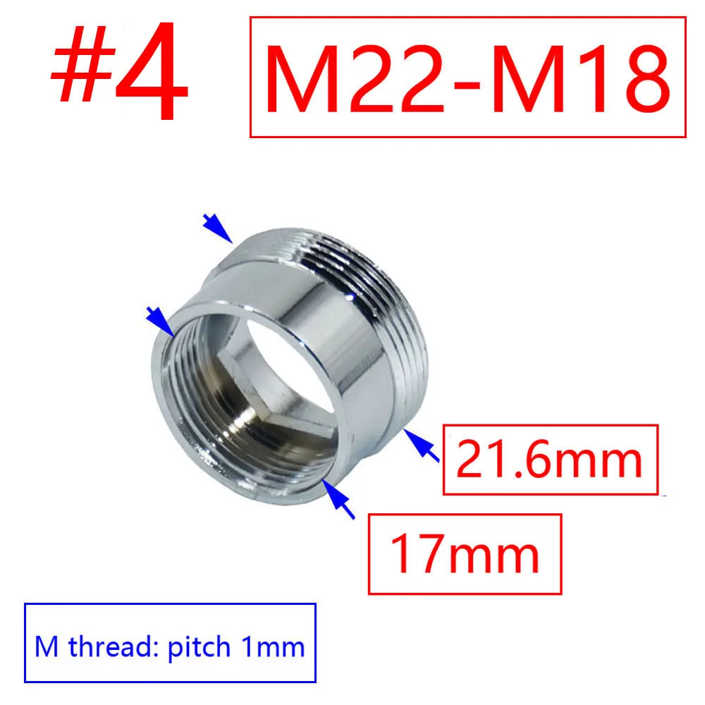 Silver 1/2" M16/17/18/19/20/22/24/28 Thread Connector Brass Male Female For Bubbler Water Purifier Faucet Copper Fittings