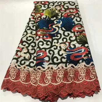 

Latest Design Ankara Wax African Wax Print Fabric With Cord Lace Fabrics 2019 Beaded Ghana kente Wax Guipure Lace Fabric