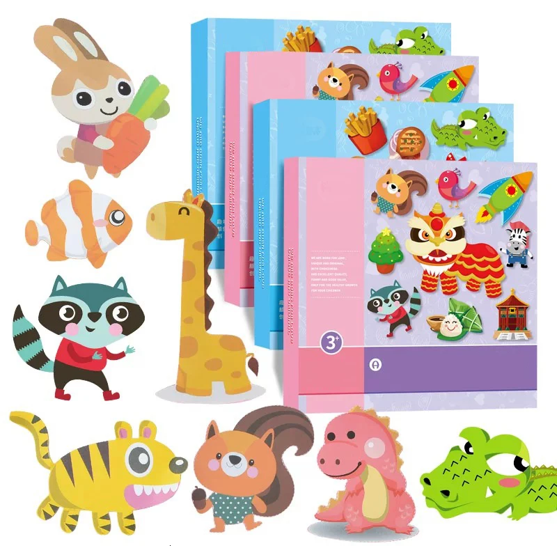 

100 pcs Kids cartoon color paper fold and cut toys /child art craft toys DIY children educational toys diy free shipping