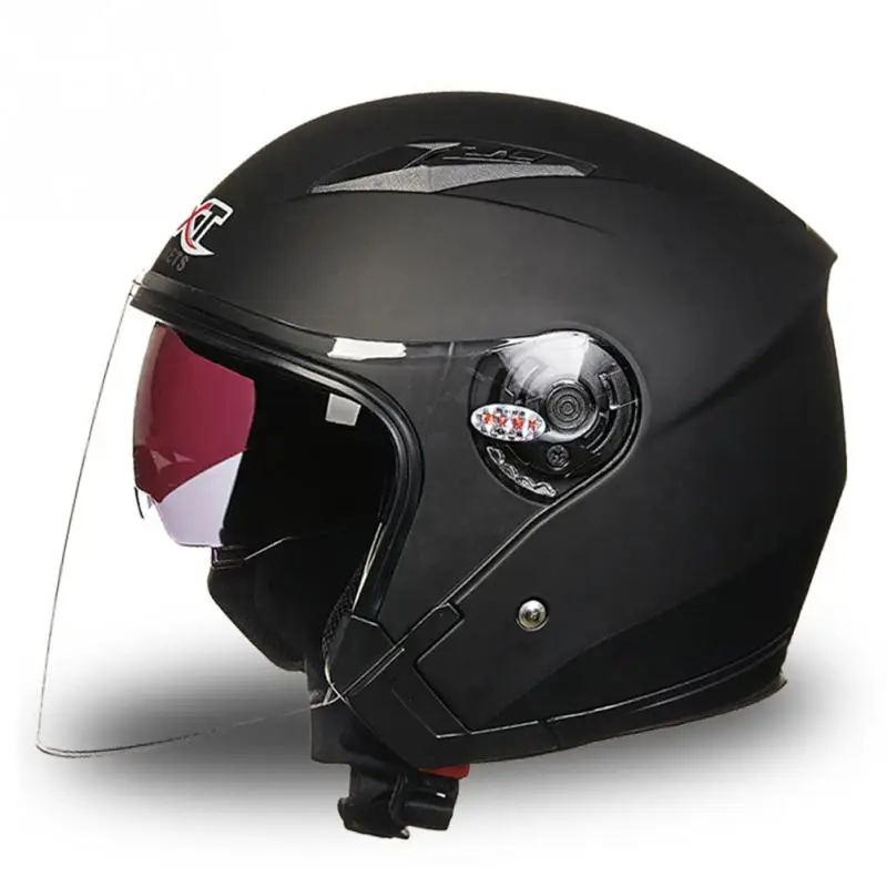 Двойная линза, мотоциклетный шлем, полнолицевой шлем, шлем для гонок, шлем с солнцезащитным козырьком, мотоциклетный шлем - Цвет: dumb black