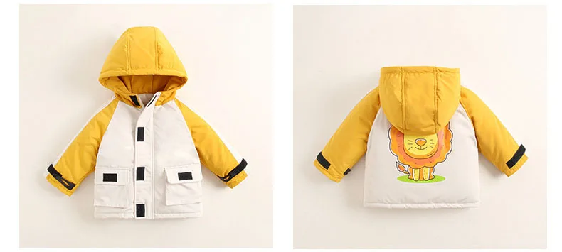 Новинка; зимняя детская куртка для мальчиков и девочек; плотная теплая верхняя одежда; Детские Модные хлопковые пуховые пальто с капюшоном