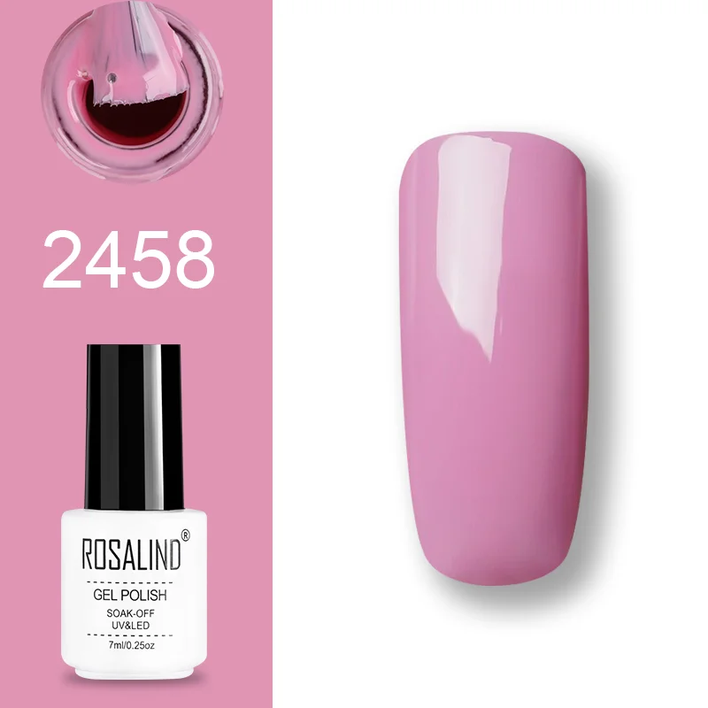 ROSALIND набор гель-лаков UV Vernis полуперманентный праймер верхнее покрытие 7 мл полигель-лак для маникюра - Цвет: GN12-ROSALIND