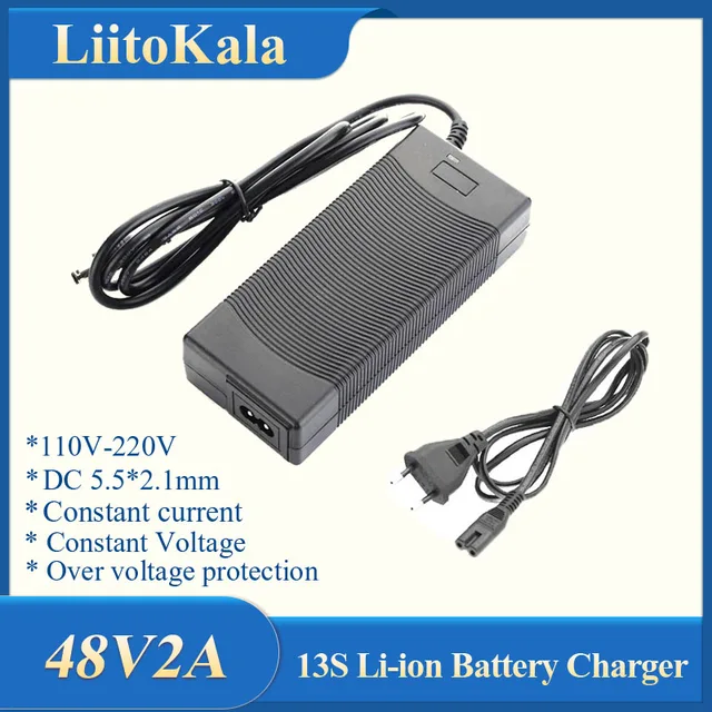 LiitoKala 12V 24V 36V 48V 3 Series 6 Series 7 Series 10 Series 13 String 18650 Lithium Battery Charger 12.6V 29.4V DC 5.5*2.1mm 3