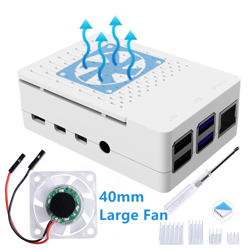 Новый корпус из АБС-пластика типа H Pi4BCase для Raspberry Pi 4B защитный с радиатором