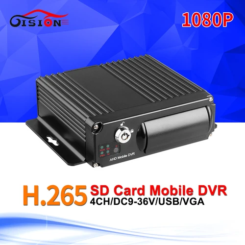 원격 제어 단일 SD HD 4CH DVR 실시간 비디오 레코더, 자동차 버스 트럭용, 1080p H.265 모바일 DVR AHD MDVR/대시 카메라 2