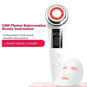 

EMS LED Facial Beauty Device Blue Red Light Vibration Face Massage Eye Care ION Cleaning Skin Lift Tight Facial Care Massager