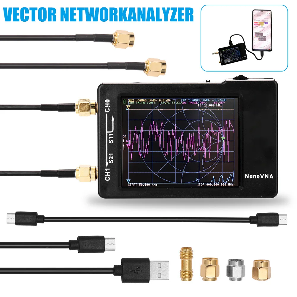 NanoVNA с ЖК дисплеем анализатор для сетей векторов MF HF VHF 50 кГц 900 МГц L9 #2| |