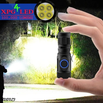 

8000lumen 4 XPG High Light LED Torch Multifunctional Tactical Flashlight USB Rechargeable With 18650 18350 Battery LED Lantern