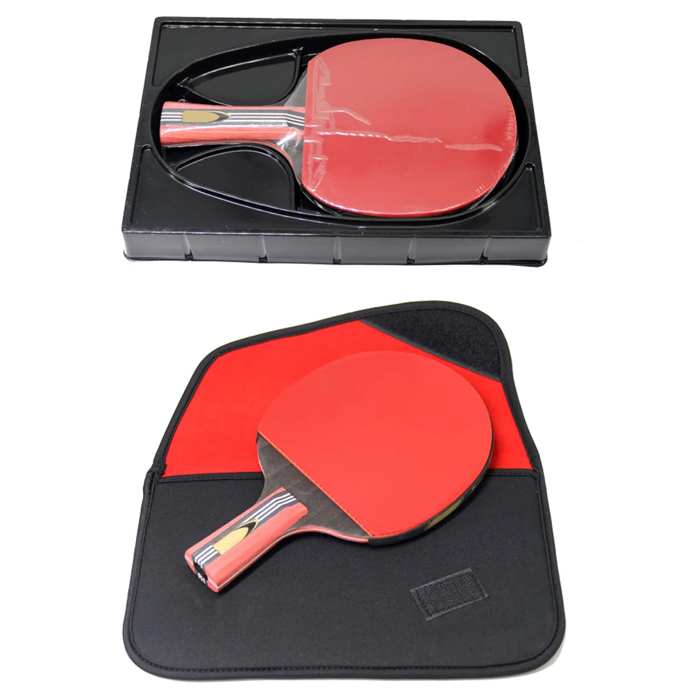 

6-Star Table Tennis Racket Ping Pong Paddle Set with 6 Ping Pong Balls Training Racquet Kit Portable Case Bag new