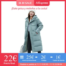 WYWMY Parka Women's Down Jacket Coat Leisure Medium Length 2021 Korean Fashion British Letter Printed Padded Coat Women Parkas