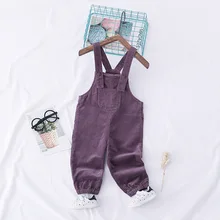 Детская одежда в Корейском стиле, весна, детские штаны на подтяжках, Новое поступление, вельветовые штаны для младенцев 0-3 лет, цельнокроеные открытые штаны