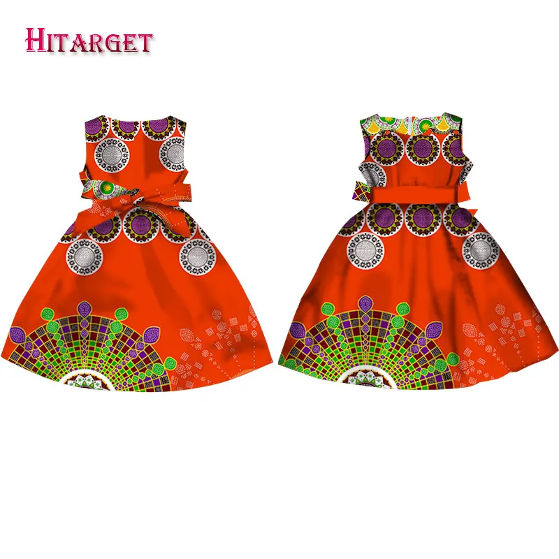 Модные африканские платья для девочек; Vestidos Kanga; одежда с принтом Дашики в африканском стиле; платье трапециевидной формы без рукавов; Java; WYT57 - Цвет: 1